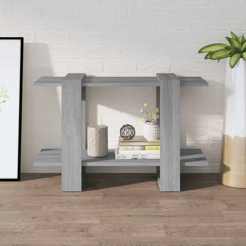 Book Cabinet Room Divider Storage Shelving Unit Grey Sonoma Oak 80W x 30D x 51H cm