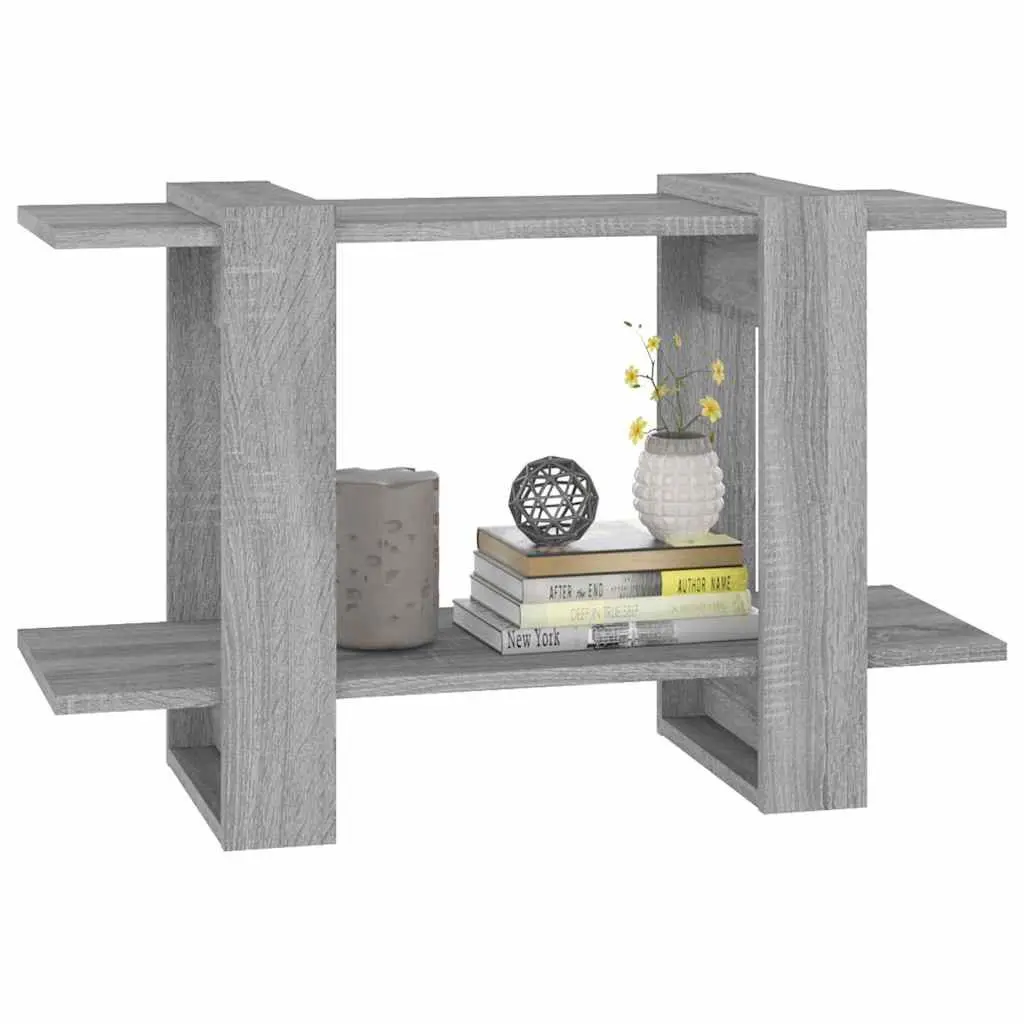 Book Cabinet Room Divider Storage Shelving Unit Grey Sonoma Oak 80W x 30D x 51H cm