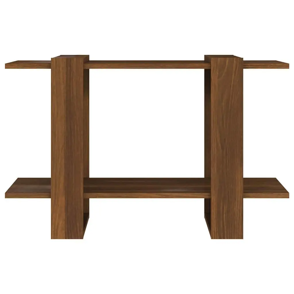 Brown Oak Book Storage Shelf 80x30x51cm Room Divider Organizer