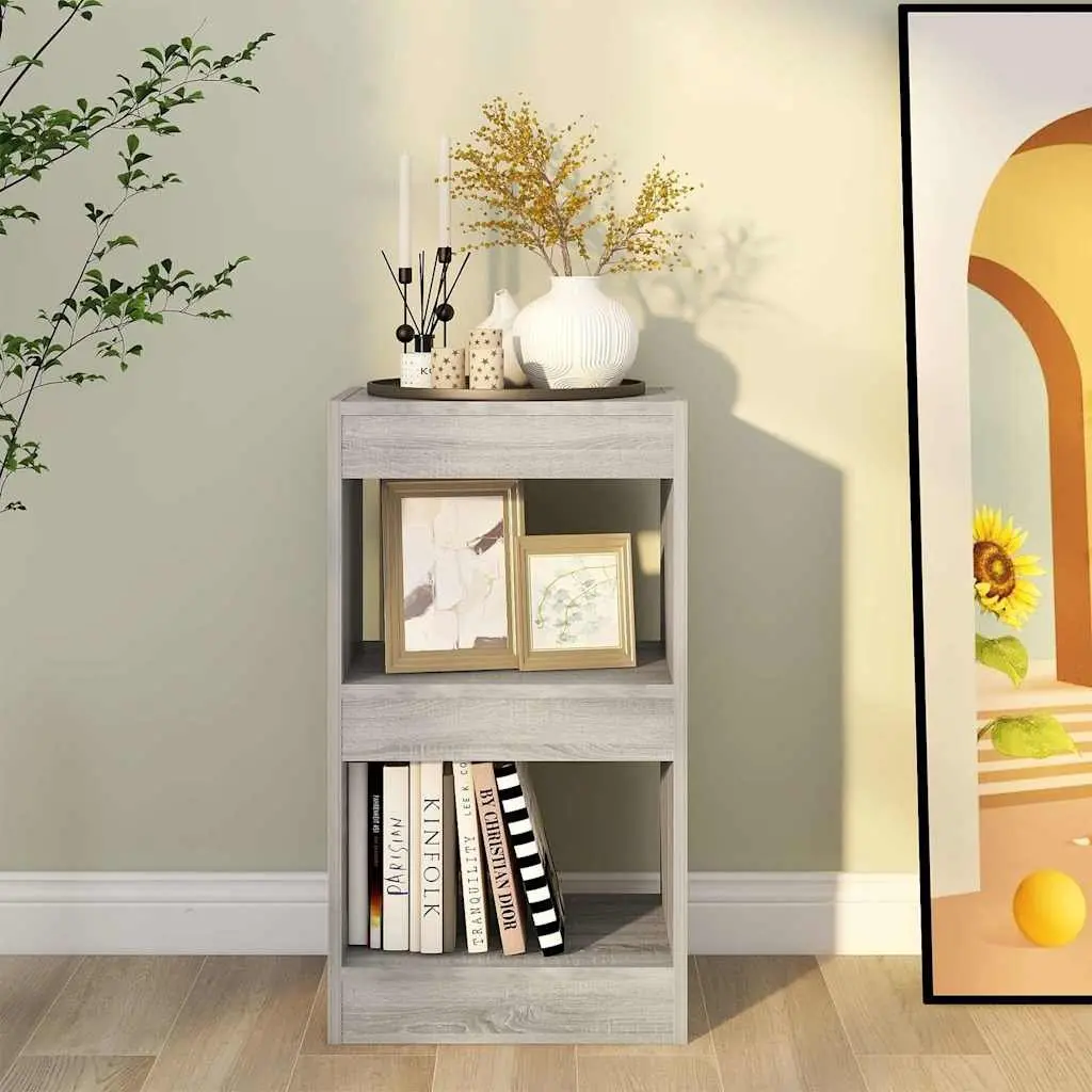 Storage Organiser Book Cabinet Grey Adjustable Shelves Room Divider 40 x 30 x 72 cm Display Unit