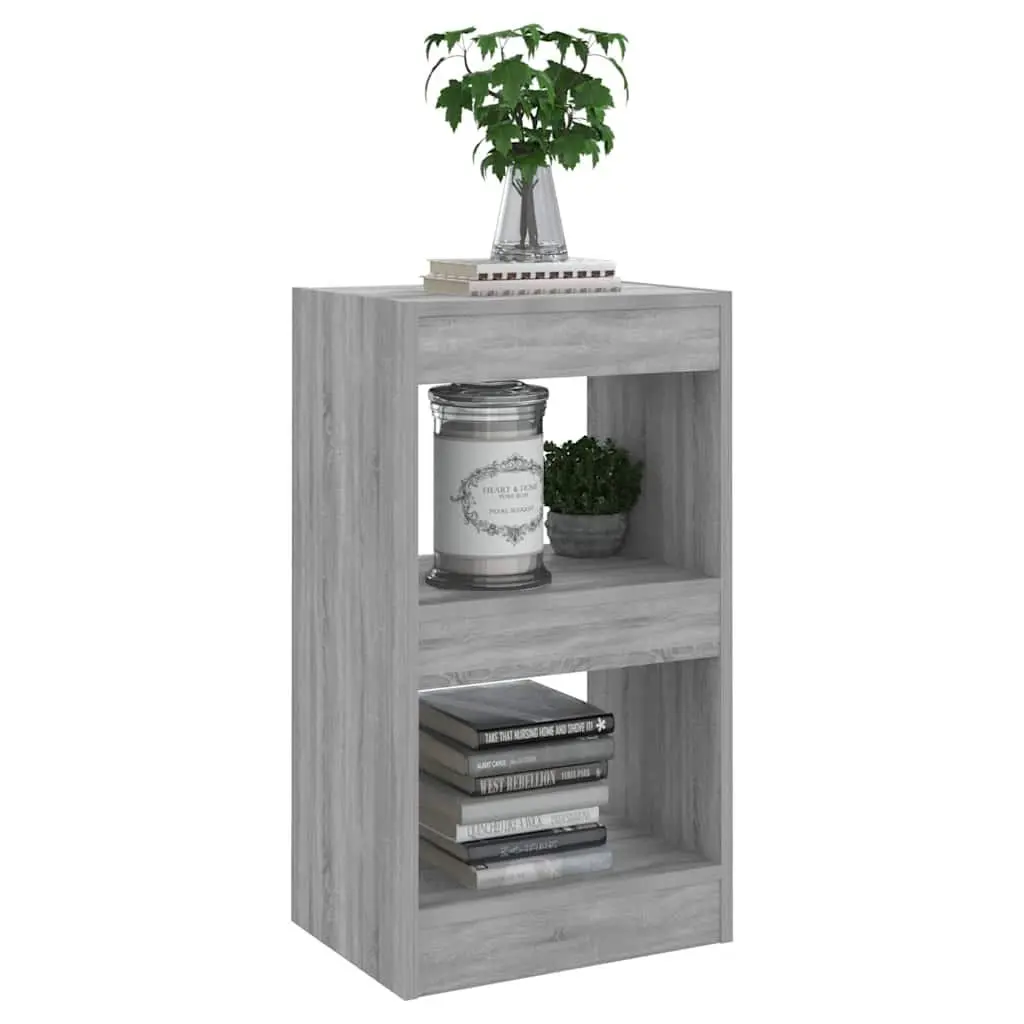 Storage Organiser Book Cabinet Grey Adjustable Shelves Room Divider 40 x 30 x 72 cm Display Unit