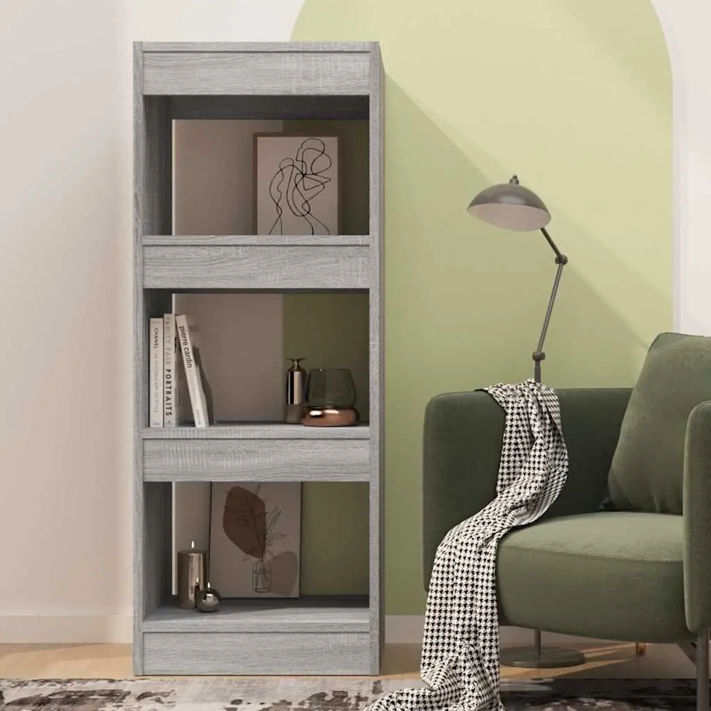 Book Cabinet Room Divider Grey Sonoma Wooden Shelving Unit Storage Organiser