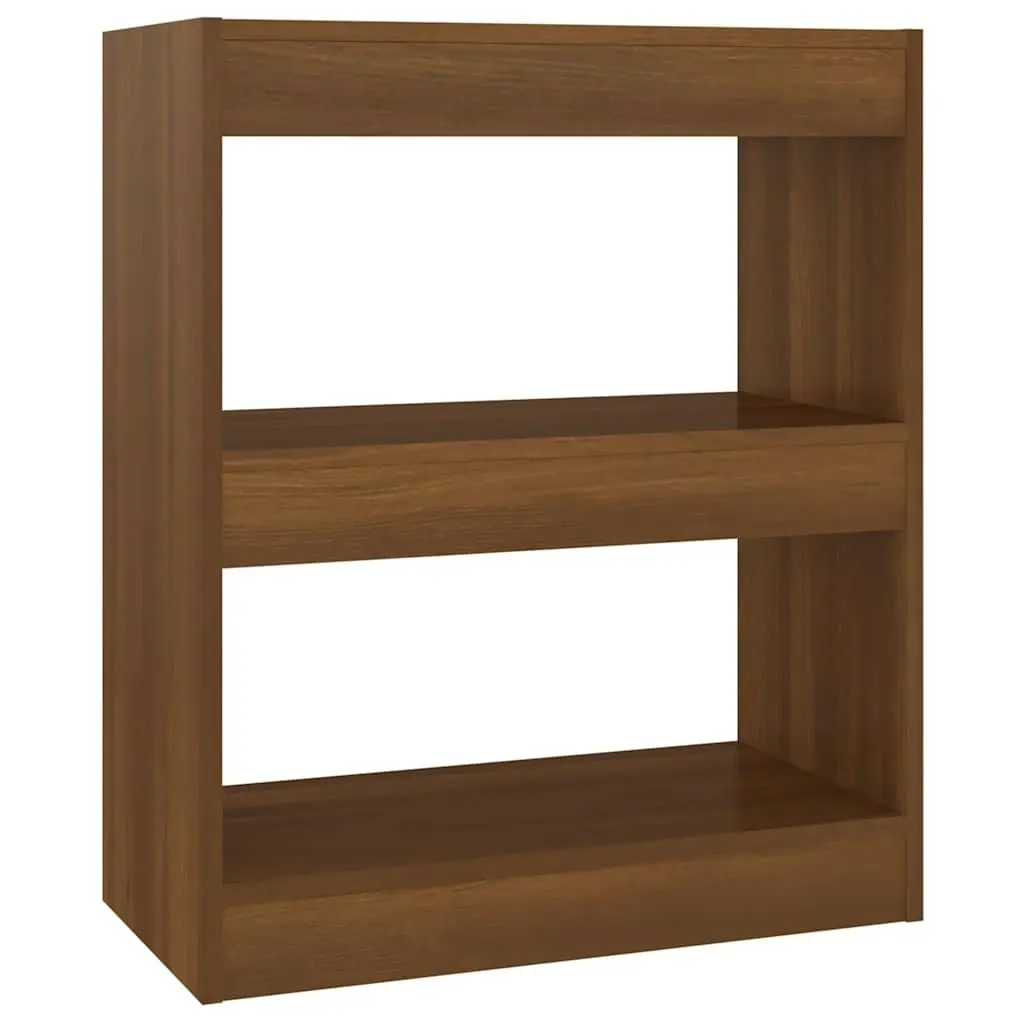 Brown Oak Shelving Unit Book Cabinet Room Divider Storage Bookcase 60W x 30D x 72H cm