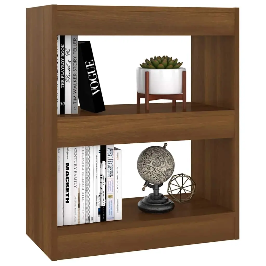 Brown Oak Shelving Unit Book Cabinet Room Divider Storage Bookcase 60W x 30D x 72H cm