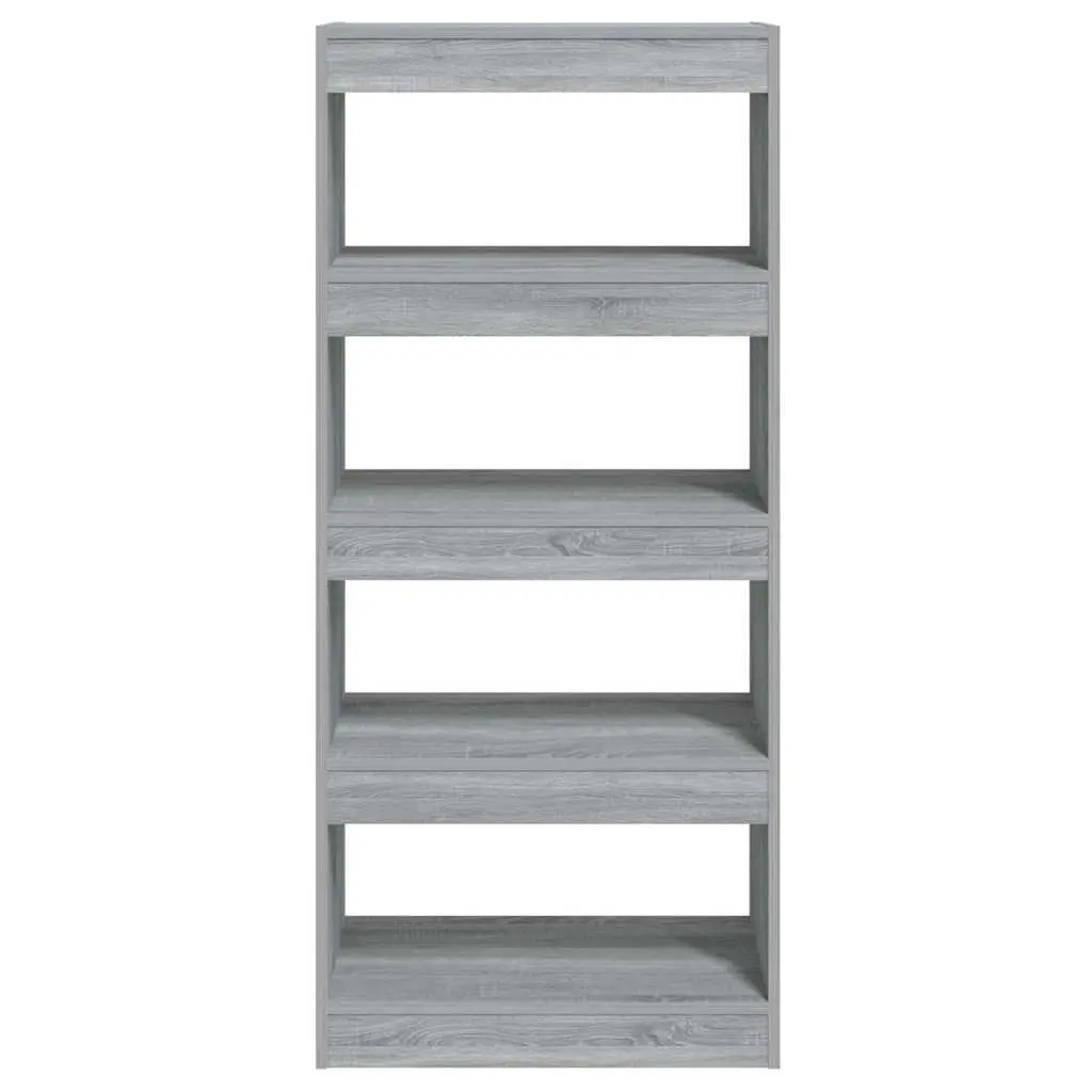 Book Cabinet Room Divider Engineered Wood 60x30x135 cm Grey Sonoma