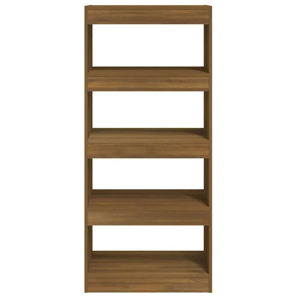 Room Divider Book Cabinet Engineered Wood Brown Oak 60x30x135 cm
