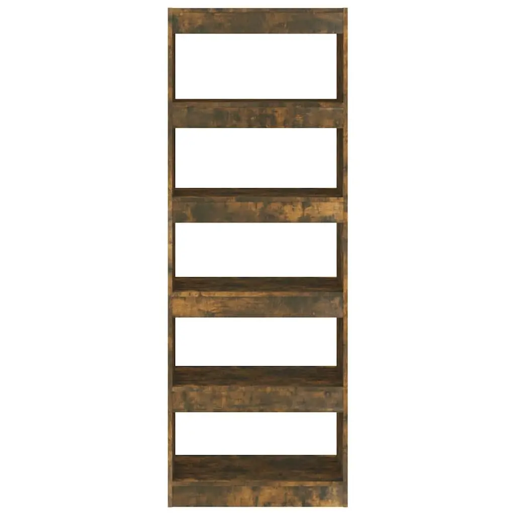 Book Cabinet Smoked Oak Engineered Wood 60x30x166cm Shelf Storage Room Divider