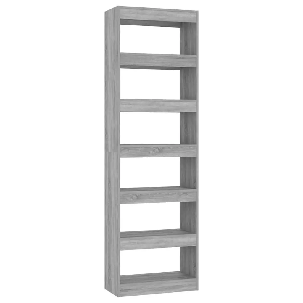 Book Cabinet Wooden Grey 60x30x198 cm Shelving Storage Room Divider
