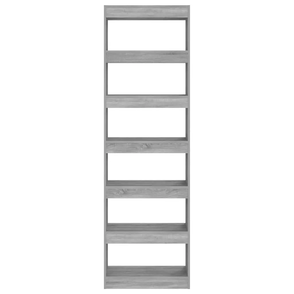 Book Cabinet Wooden Grey 60x30x198 cm Shelving Storage Room Divider
