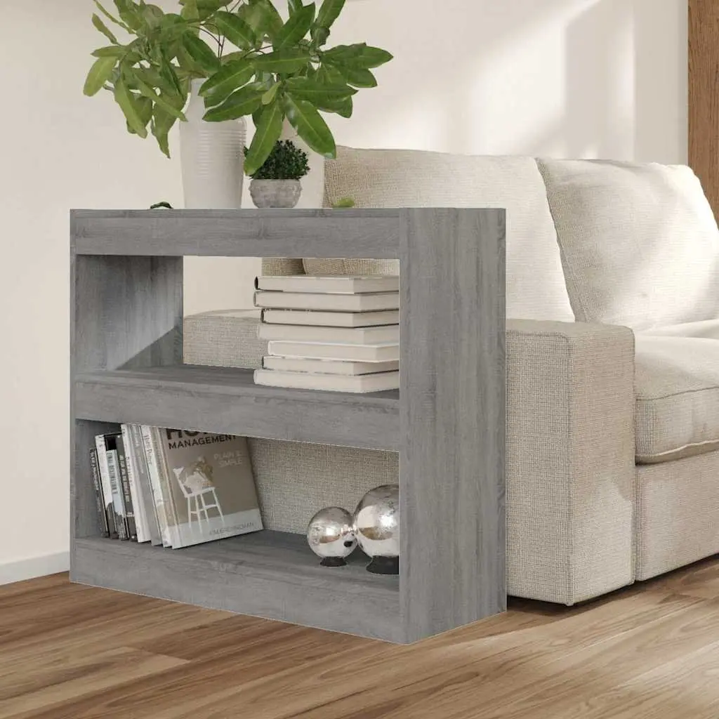 Book Cabinet Engineered Wood 80x30x72cm Grey Shelving Unit Storage Bookcase