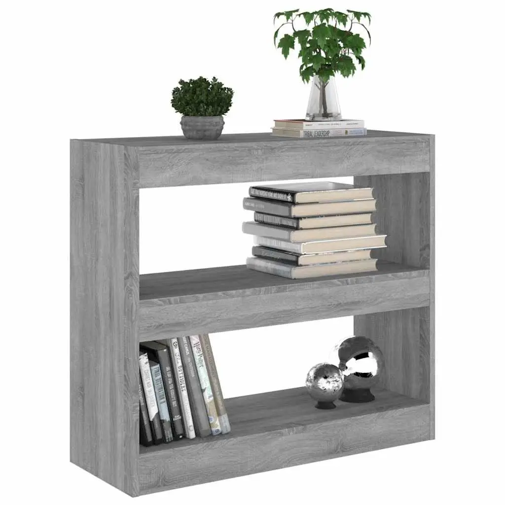 Book Cabinet Engineered Wood 80x30x72cm Grey Shelving Unit Storage Bookcase