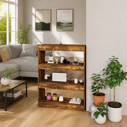 Book Cabinet for Home Organization in Smoked Oak