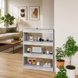 Grey Sonoma Book Cabinet: Practical Storage and Room Divider
