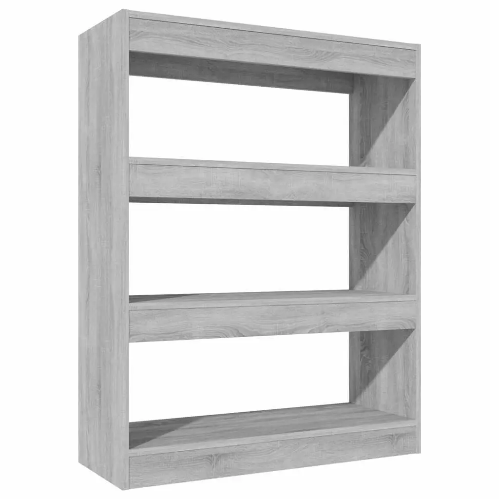 Book Cabinet Wooden Shelving Storage Unit 80x30x103cm Grey Sonoma