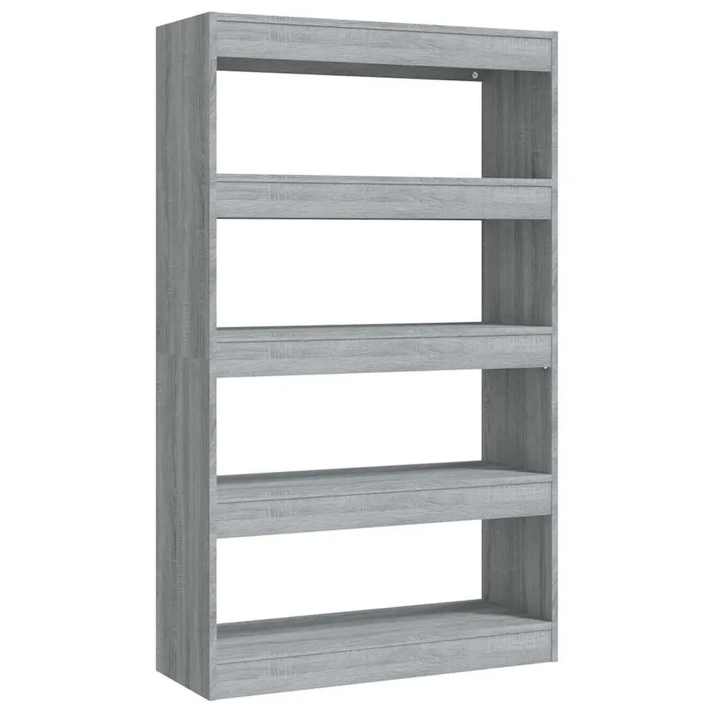 Book Cabinet Wooden 80x30x135cm Grey Room Divider Shelving Storage Bookcase