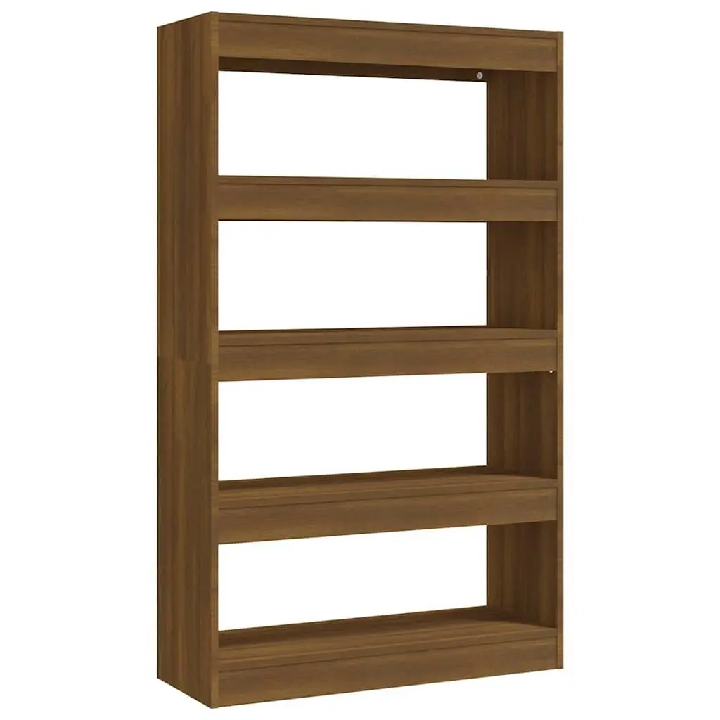Room Divider Book Cabinet Brown Oak 80x30x135cm