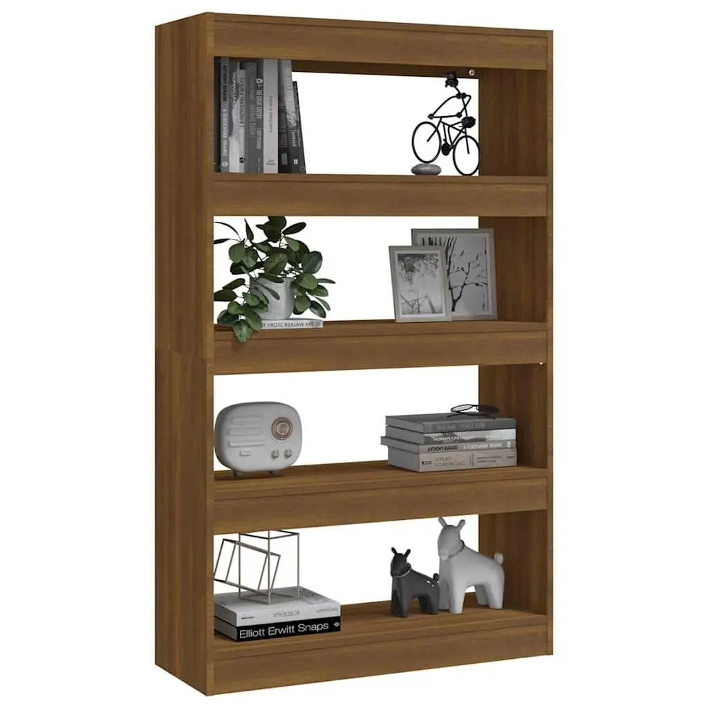 Room Divider Book Cabinet Brown Oak 80x30x135cm