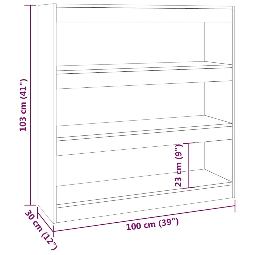 Open Shelving Unit Grey Sonoma Book Cabinet Storage Organiser 100x30x103cm Room Divider