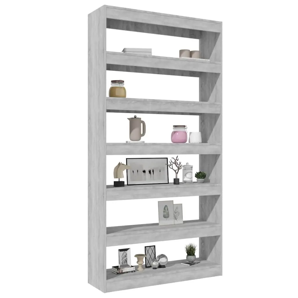 Book Cabinet Wooden Grey 100W x 30D x 198H cm Storage Organizer Room Divider