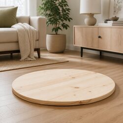 60cm Round Pine Wood Top for Dining and Coffee Tables