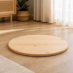 Versatile Round Solid Pine Wood Table Top Ø70cm for Home