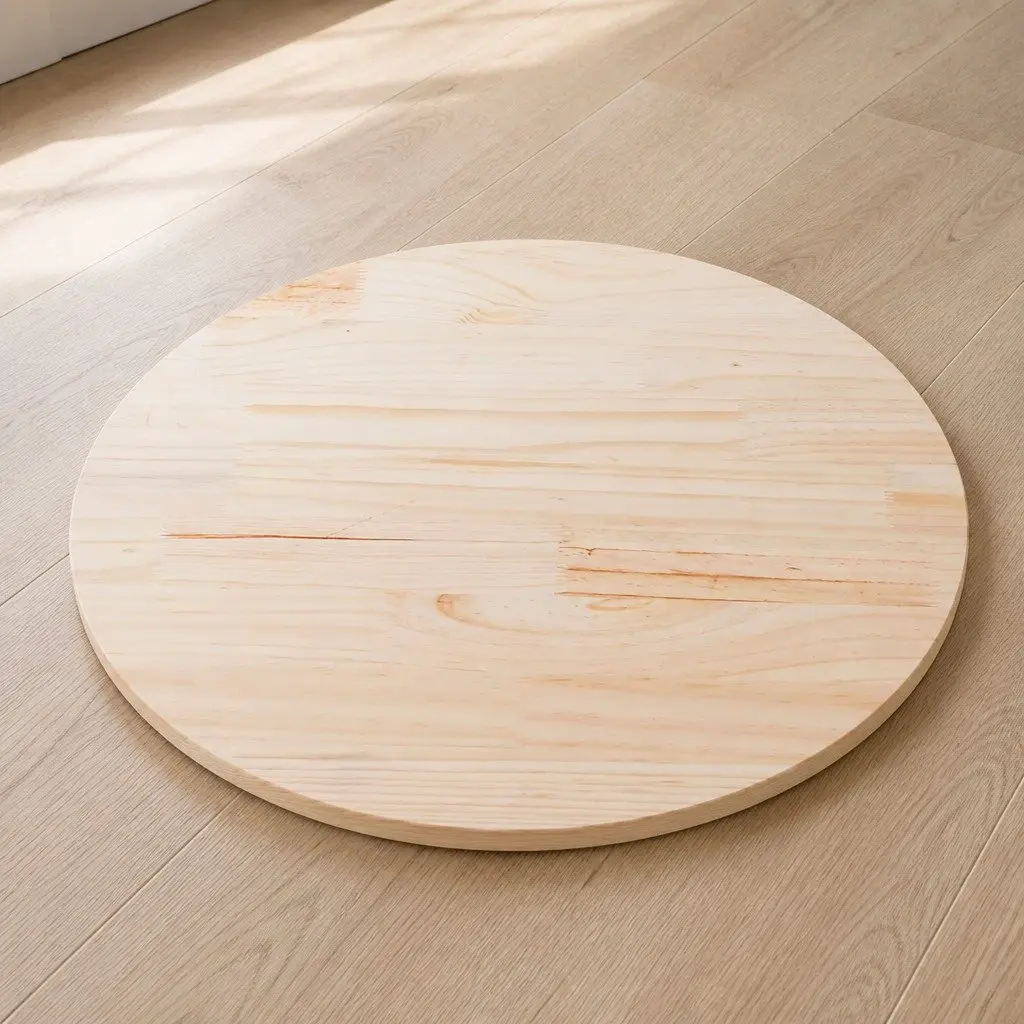 Round Dining Table Top Solid Pinewood Brown Ø80cm x 2.5cm Indoor Furniture