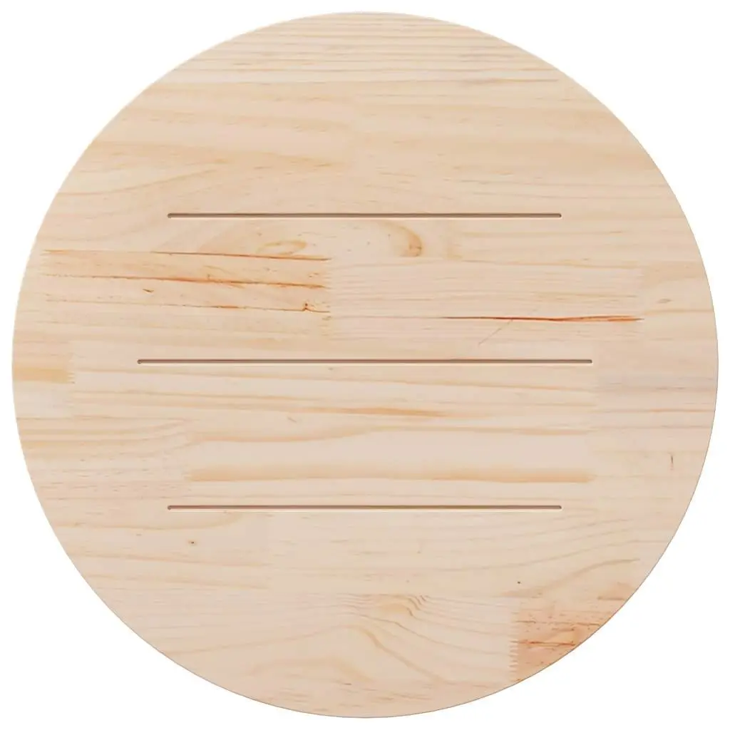 Round Dining Table Top Solid Pinewood Brown Ø80cm x 2.5cm Indoor Furniture