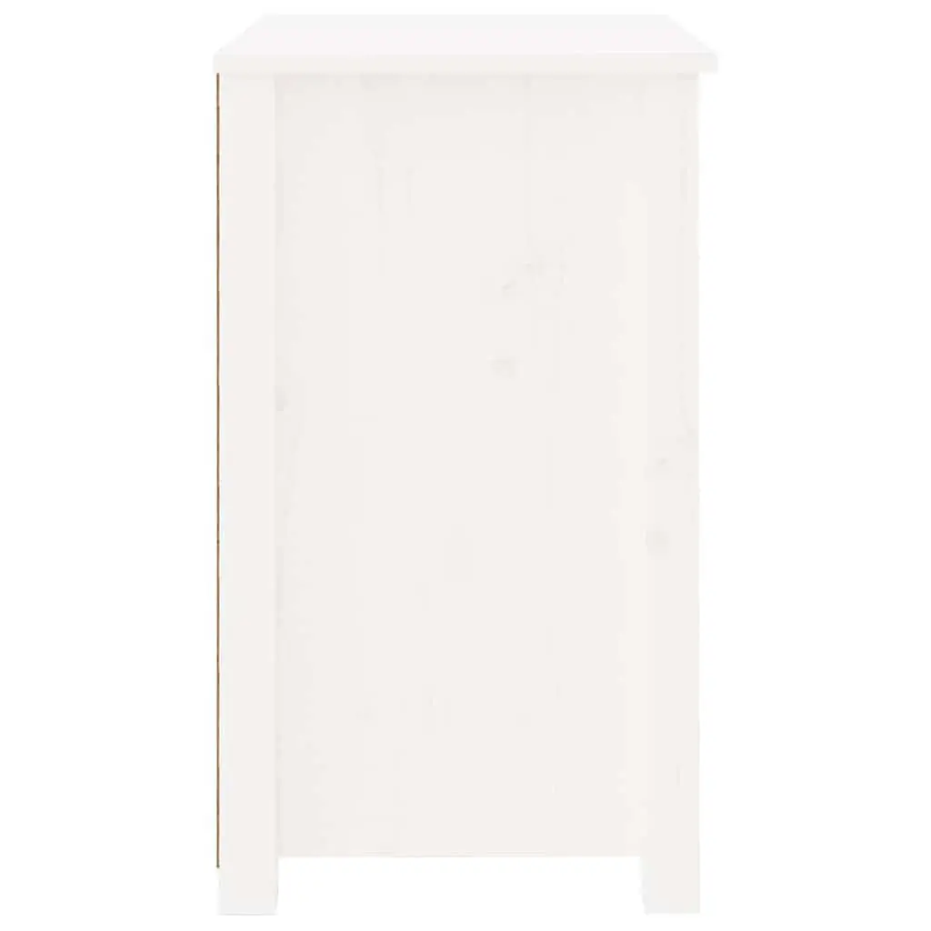 Bedside Cabinet Solid Pine Wood 50x35x61.5 cm White Nightstand Storage Drawers
