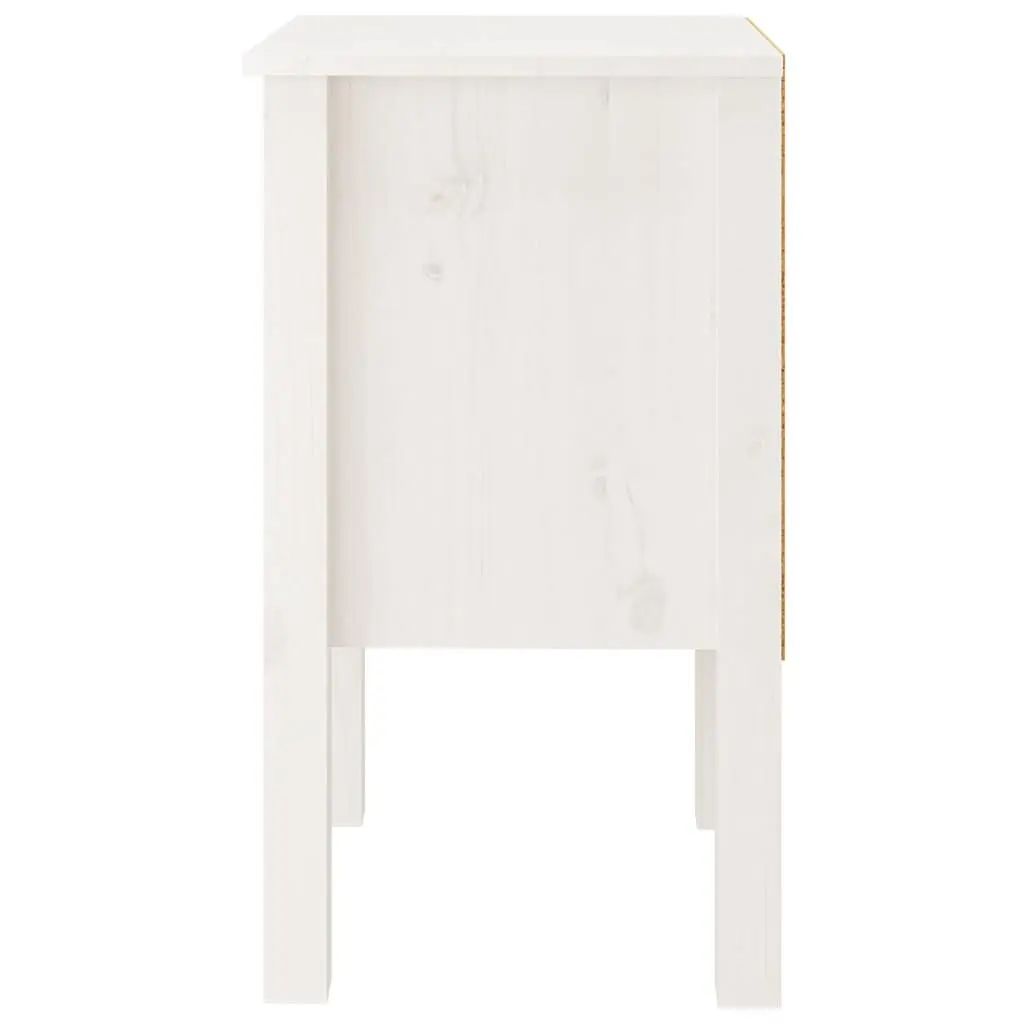 2 Piece Bedside Cabinet Set Solid Pine Wood White Storage Drawers 40x35x61.5 cm