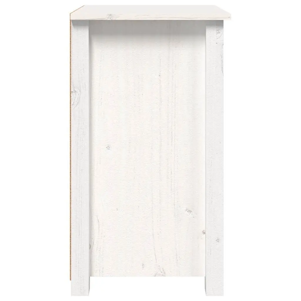 White Bedside Cabinets Solid Pine Wood with 3 Drawers 40x35x61.5 cm 2 Piece Set