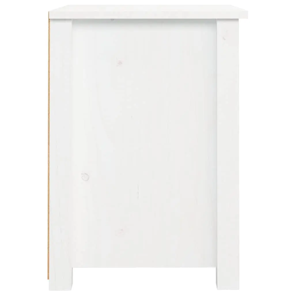Bedside Cabinet Solid Pine Wood 40 x 35 x 49 cm White