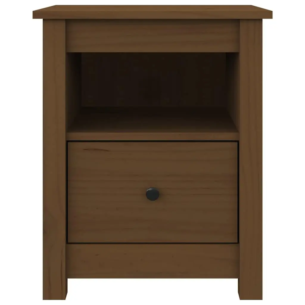 Bedside Cabinet Solid Wood Pine 40 x 35 x 49 cm Brown Nightstand Storage Drawer Furniture