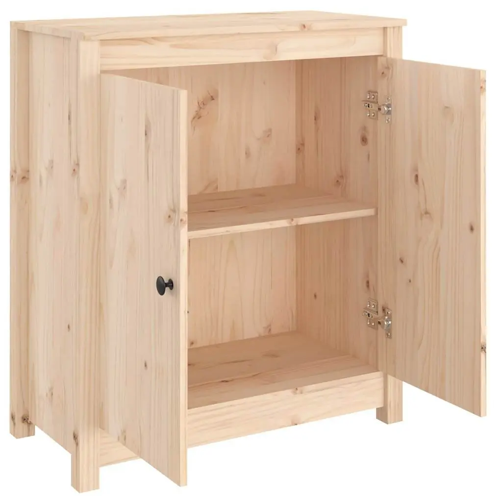 Solid Wood Pine Sideboard Storage Cabinet 70x35x80cm Brown