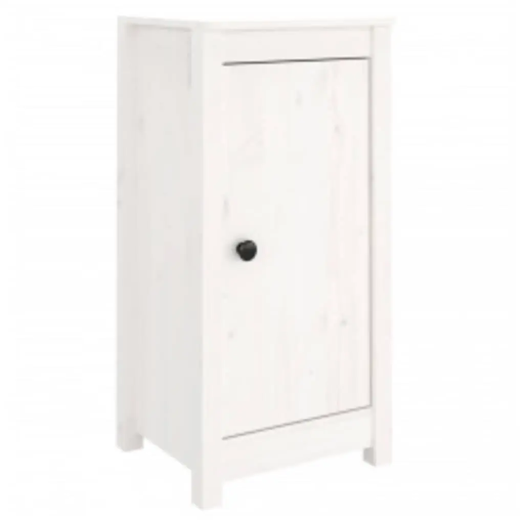 Sideboards Solid Pine Wood 39 x 35 x 80 cm White 2 Piece Storage Cabinet Furniture Living Room