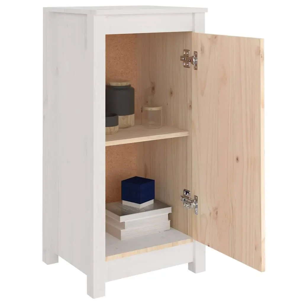 Sideboards Solid Pine Wood 39 x 35 x 80 cm White 2 Piece Storage Cabinet Furniture Living Room