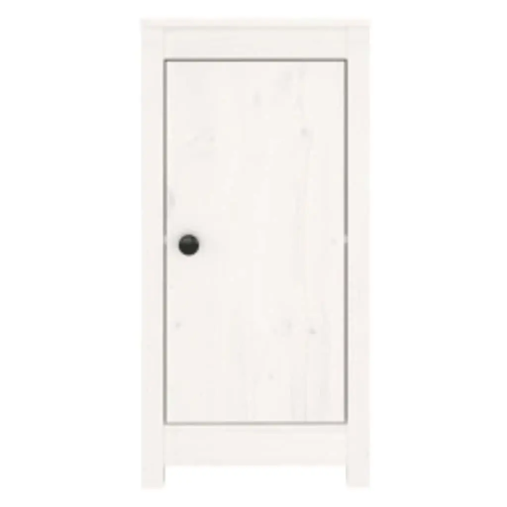 Sideboards Solid Pine Wood 39 x 35 x 80 cm White 2 Piece Storage Cabinet Furniture Living Room