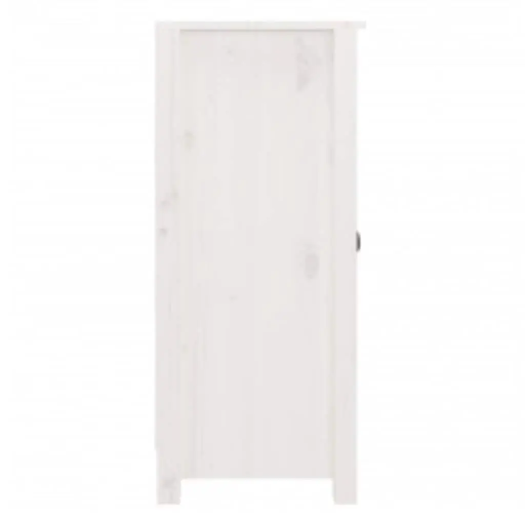 Sideboards Solid Pine Wood 39 x 35 x 80 cm White 2 Piece Storage Cabinet Furniture Living Room