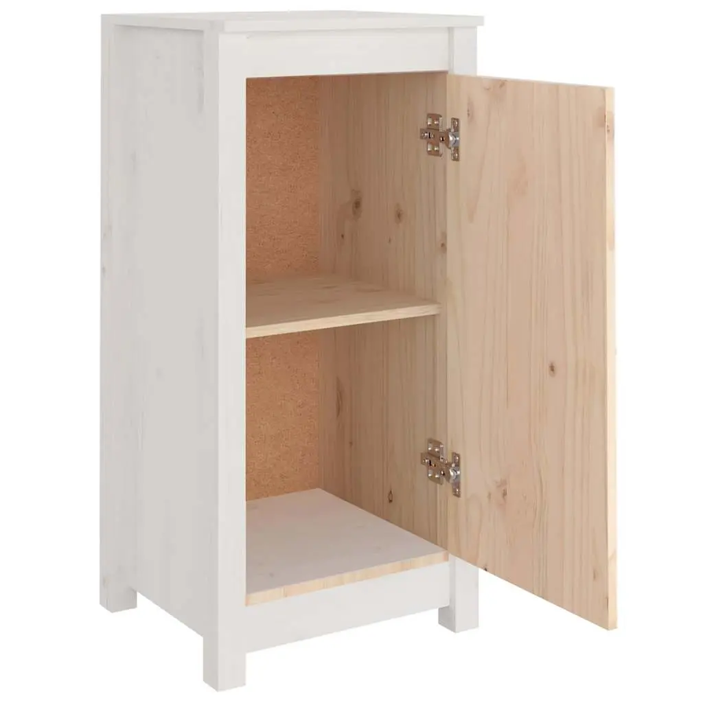 Sideboards Solid Pine Wood 39 x 35 x 80 cm White 2 Piece Storage Cabinet Furniture Living Room