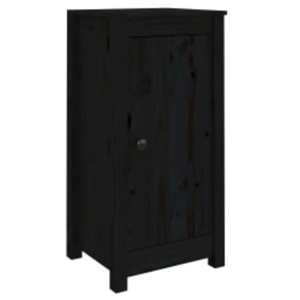 Sideboards Solid Pine Wood 39 x 35 x 80 cm Black 2 pcs