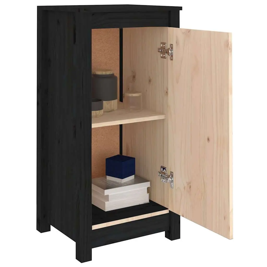 Sideboards Solid Pine Wood 39 x 35 x 80 cm Black 2 pcs