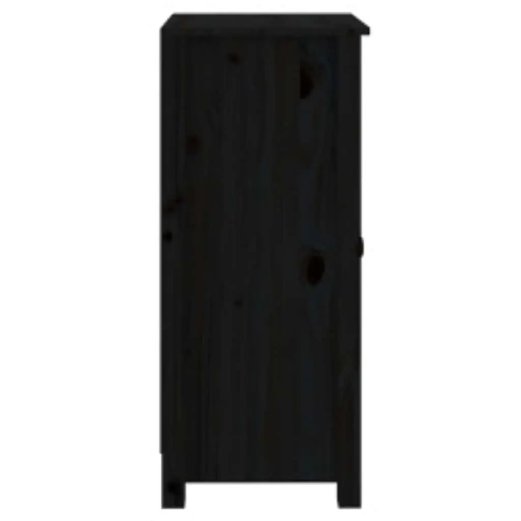 Sideboards Solid Pine Wood 39 x 35 x 80 cm Black 2 pcs