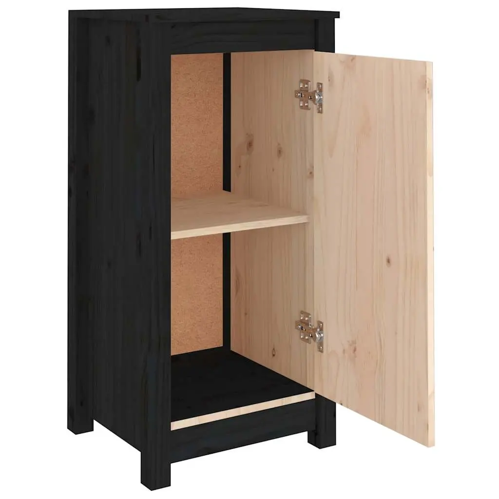 Sideboards Solid Pine Wood 39 x 35 x 80 cm Black 2 pcs