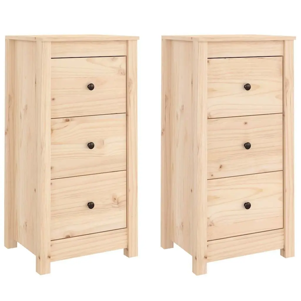 Solid Wood Pine Sideboard Cabinet 40x35x80 cm Brown Storage Furniture