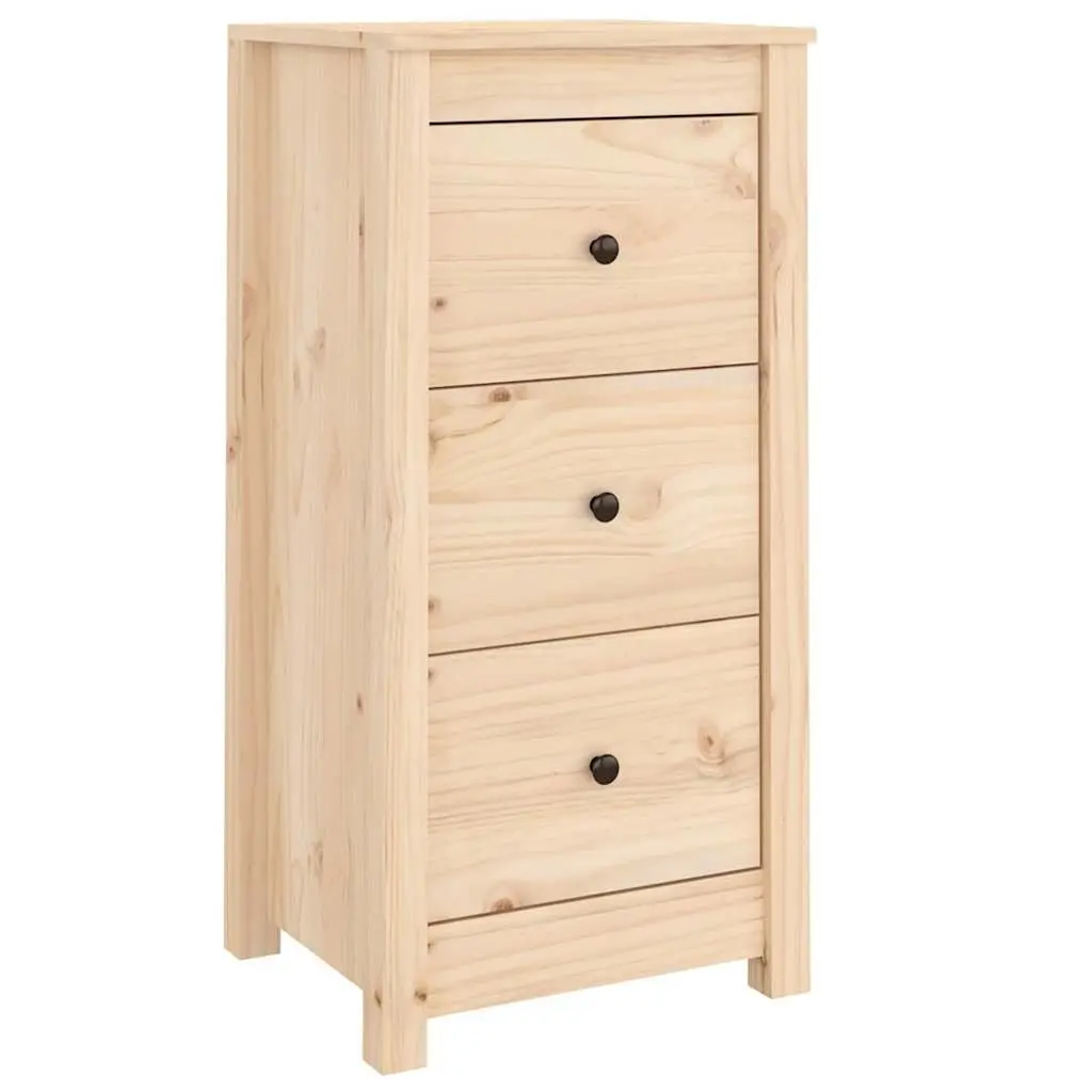 Solid Wood Pine Sideboard Cabinet 40x35x80 cm Brown Storage Furniture