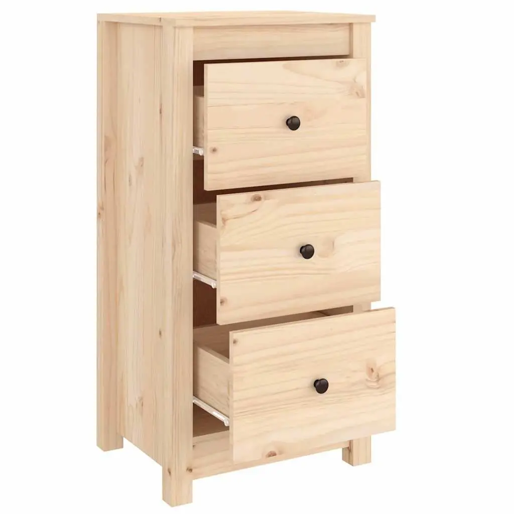 Solid Wood Pine Sideboard Cabinet 40x35x80 cm Brown Storage Furniture