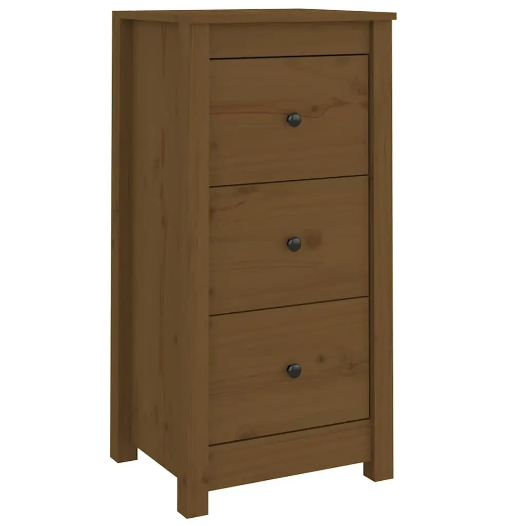 Sideboard Cabinet 2 pcs Solid Pine Wood Storage Furniture Brown 40x35x80 cm