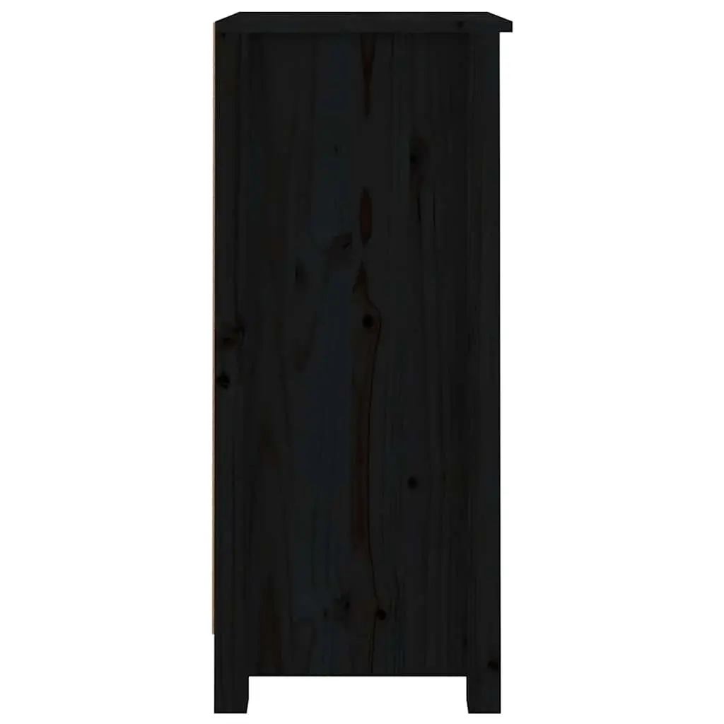 Solid Wood Pine Sideboard Black Storage Cabinet Living Room Furniture 40x35x80cm