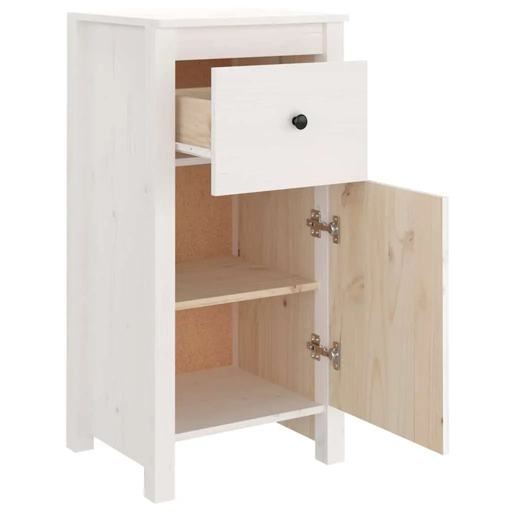 Sideboards 2 pcs White 40x35x80 cm Solid Wood Pine Storage Cabinet Furniture