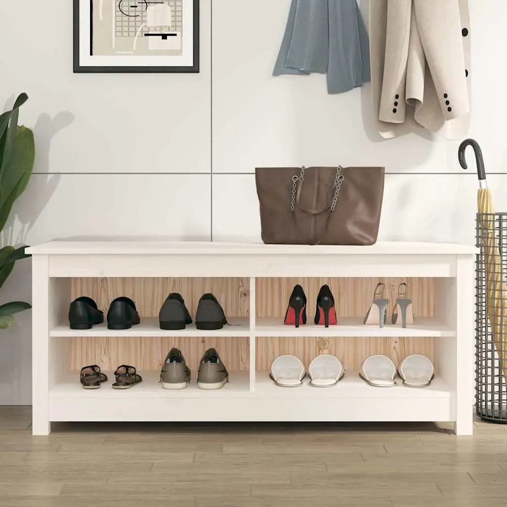 White Shoe Bench for Home Organization