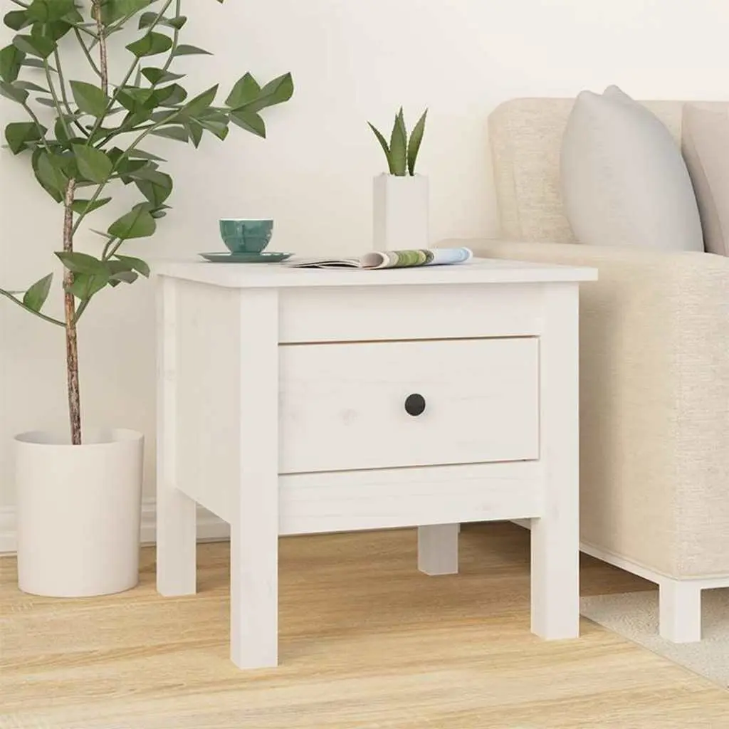 Side Tables Solid Wood Pine 40x40x39 cm White 2 Piece